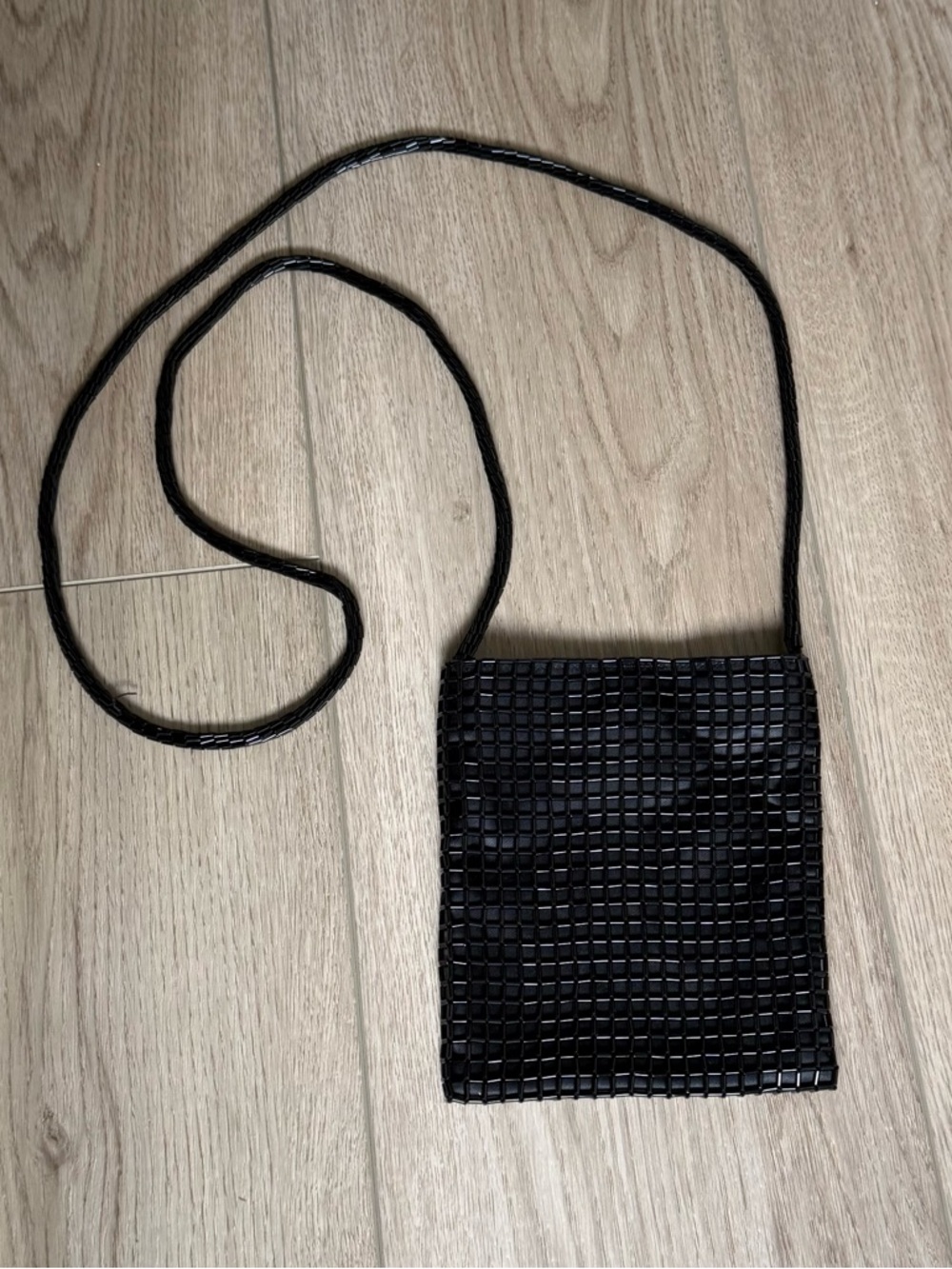 Valerie Stevens Black Beaded Crossbody Purse